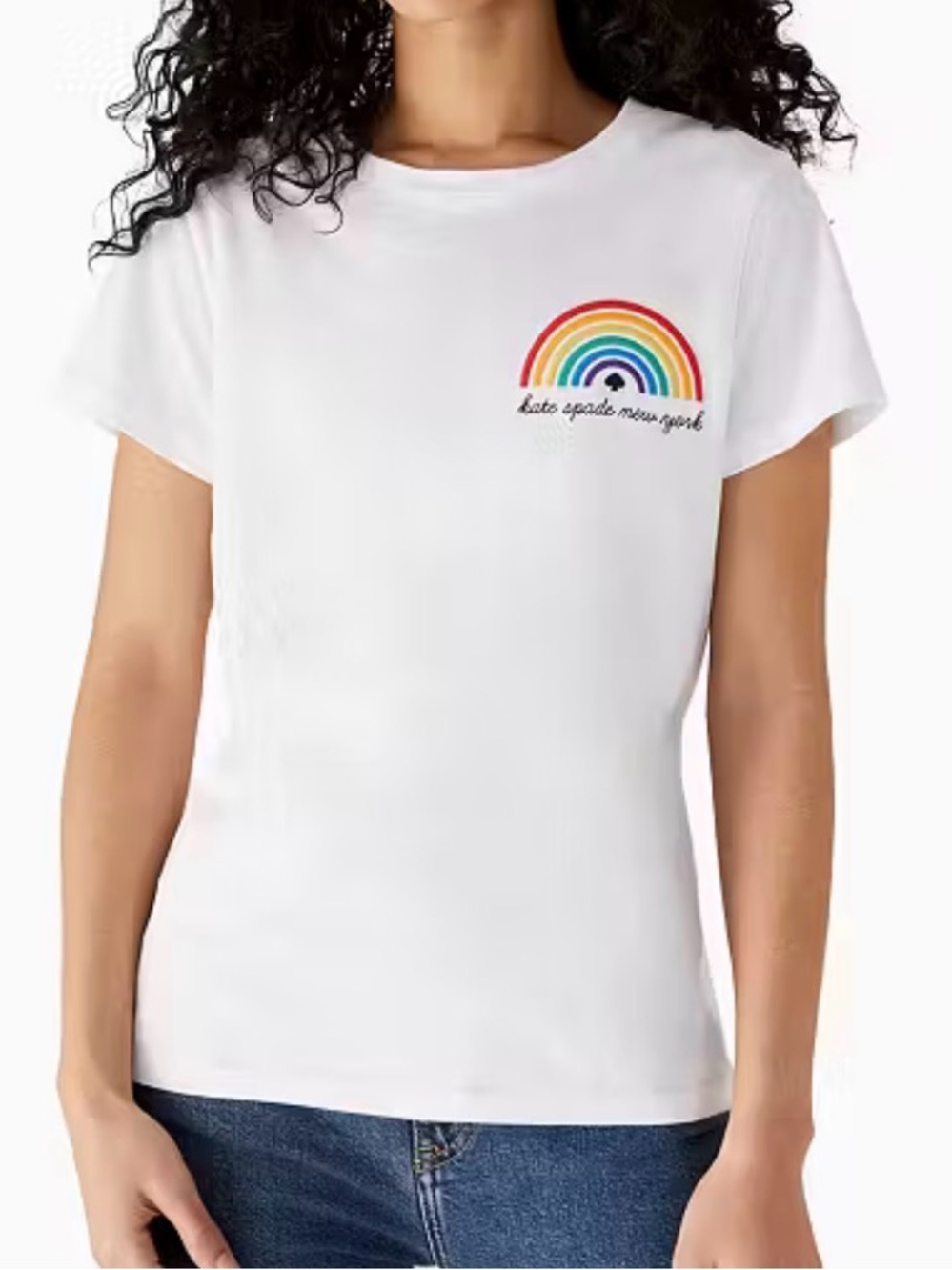 kate spade White Rainbow Chest Graphic Tee